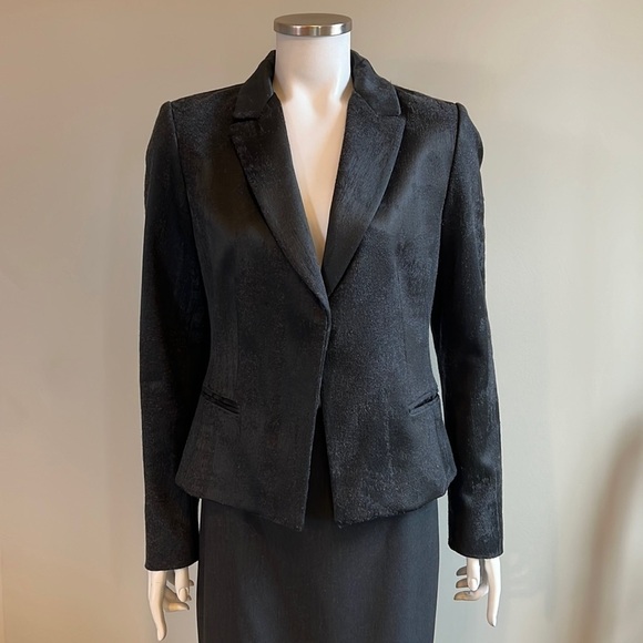 Elie Tahari Textured Black Suit Blazer 10 - Picture 13 of 14